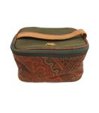 エトロ ETRO バニティバッグ メイクポーチ コスメ 小物入れ ペイズリー柄 ペガサスロゴ カーキ ベージュ系 ■GY99