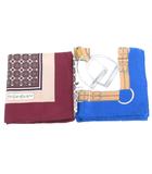 イヴサンローラン YVES SAINT LAURENT マリオヴァレンティノ 2点セット スカーフ 総柄 赤紫 青 白 ■GY99