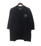 ザノースフェイス THE NORTH FACE クォータースリーブ ワンポイント ロゴティー NT32537 Tシャツ 五分袖 クルーネック 黒 ブラック XL
