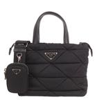 プラダ PRADA 美品 スモール パデッド Re-Nylon トートバッグ ショルダー 2WAY ナイロン 1BG373 黒 ブラック 鞄 ☆AA★