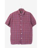  PASS PORT パスポート コットン ポケット 半袖 チェックシャツ M RED レッド /◆