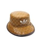 グッチ GUCCI 58cm GUCCI × adidas グッチ アディダス GGクリスタル トレフォイル バケットハット M BROWN ブラウン 696484 イタリア製 /●