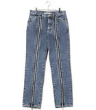 ジョンローレンスサリバン JOHN LAWRENCE SULLIVAN 未使用品 JOHN LAWRENCE SULLIVAN ジョンローレンスサリバン Washed denim zipped pants ウォッシュド デニム ジッパー パンツ デニムパンツ ジーパン 46 INDIGO インディゴ JLS-02-20 /●