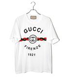 グッチ GUCCI GUCCI グッチ Firenze 1921 T-Shirt フィレンツェ プリント クルーネック 半袖Tシャツ M CREAM クリーム 616036 XJD7T イタリア製 /●