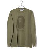 アベイシングエイプ A BATHING APE 未使用品 A BATHING APE アベイシングエイプ GARMENT DYE BY BATHING APE RELAXED FIT L/S TEE ガーメントダイ リラックスフィット 長袖Tシャツ S DARK GREEN ダークグリーン /●