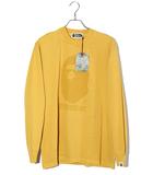 アベイシングエイプ A BATHING APE 未使用品 A BATHING APE アベイシングエイプ GARMENT DYE BY BATHING APE RELAXED FIT L/S TEE ガーメントダイ リラックスフィット 長袖Tシャツ S YELLOW イエロー /●