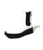  26.0cm HUMANT ヒューマント jabez (matt) ジャベズ スクエアトゥ サイドゴア レザー ブーツ WHITE ホワイト /◆