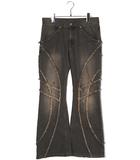 ビームス BEAMS FUTURE ARCHIVE フューチャーアーカイブ FRINGE FADE DENIM フリンジ フェード フレアデニムパンツ M FADE BLACK フェードブラック 11-21-1419 /●