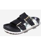 ユナイテッドヌード UNITED NUDE 23-23.5cm UNITED NUDE ユナイテッドヌード Lin Earth Footbed Sandals ハラコ ストラップ サンダル 36 BLACK ブラック /◆☆