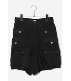ディーゼル DIESEL DIESEL ディーゼル ミリタリー カーゴ ハーフ キュロット ショートパンツ 25 BLACK ブラック /◆☆