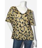 ドリスヴァンノッテン DRIES VAN NOTEN DRIES VAN NOTEN ドリスヴァンノッテン フラワープリント 花柄 Vネック 半袖Tシャツ カットソー M BLACK ブラック /◆☆