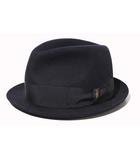 ボルサリーノ Borsalino Borsalino ボルサリーノ QSシャルレイ スモール ブリム ラビットハット 中折れハット 帽子 56 BLACK ブラック /◆