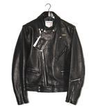 未使用品 Lewis Leathers ルイスレザー CYCLONE TIGHT FIT SHEEPSKIN ブラックレザー サイクロン タイトフィット シープスキン 裏地ブラックナイロン ダブルライダースジャケット 42 BLACK ブラック 441TV Made in England /●