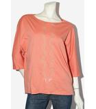 ヒロココシノ HIROKO KOSHINO 2024SS HIROKO KOSHINO ヒロココシノ 波柄ステッチドルマンスリーブTシャツ カットソー 40 ORANGE オレンジ RHKHW-33390 /◆☆