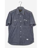 セブンティーフォー SEVENTY FOUR SEVENTY FOUR セブンティーフォー シャンブレー デニム ワーク 半袖シャツ M INDIGO インディゴ /◆
