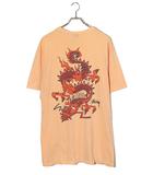 ステューシー STUSSY STUSSY ステューシー Dragon On Pigment Dyed Tee ドラゴン プリント ピグメントダイ 半袖Tシャツ L ORANGE オレンジ メキシコ製 /◆