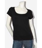 PEACH JOHN ピーチジョン ラウンドネック 半袖カットソー Tシャツ M BLACK ブラック 27702-20 /◆☆