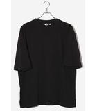 UNIQLO U ユニクロユー 5分袖 エアリズムコットンオーバーサイズTシャツ カットソー XL BLACK ブラック 341-455359 /◆