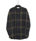 2023SS WELLDER ウェルダー Wool Wide Silhouette Shirts ウール ワイドシルエット チェック 長袖シャツ 4 カーキ マルチカラー WM23SH01 /◆