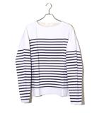 WELLDER ウェルダー Dual Layered Border Long Sleeve デュアル レイヤード ボーダー ロングスリーブ 長袖Tシャツ カットソー 4 WHITE ホワイト WM22SCS05 /●