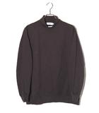 Graphpaper グラフペーパー Heavy Weight Mock Neck Hem Rib Tee ヘビーウェイト モックネック ロングスリーブ 長袖Tシャツ 1 チャコールグレー GM203-70114 /◆