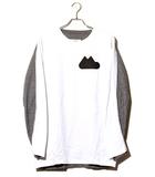 エムエムシックス メゾンマルジェラ MM6 Maison Margiela 2020AW MM6 Maison Margiela エムエムシックス メゾンマルジェラ ラバーロゴ ウール切替 長袖 カットソー Tシャツ S WHITE/GREY ホワイト グレー  S52HA0190 /●