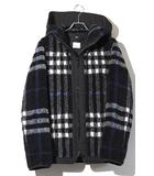 バーバリー BURBERRY BURBERRY バーバリー Exaggerated Check Fleece Hooded Jacket エクストラジェイテッドチェック フリース フーデット ジャケット 34 BLACK ブラック /●☆