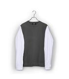 AZUL by moussy アズールバイマウジー SHIRT LAYERED KNIT TOPS シャツ レイヤード ニット トップス M GRAY グレー 251FAB70-183H /◆