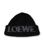 ロエベ LOEWE 2025AW 未使用品 LOEWE ロエベ ロゴ刺繍 ウールニット帽 BLACK ブラック F540257X23 /●