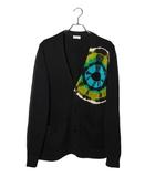 DRIES VAN NOTEN ドリスヴァンノッテン タイダイ染め メリノウール Vネックカーディガン M BLACK ブラック /●