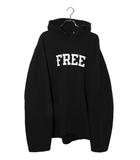 バレンシアガ BALENCIAGA 2022SS BALENCIAGA バレンシアガ FREE DISTRESSED NO RIB HOODIE フリー刺繍 ダメージ加工 プルオーバーパーカー M BLACK ブラック /●
