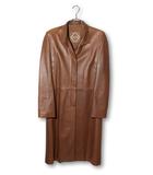 LOEWE ロエベ アナグラム ラムレザー ロングコート 44 BROWN ブラウン スペイン製 /●☆