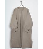 パシオーネ PASSIONE PASSIONE パシオーネ ボリュームスリーブ ノーカラーコーディガン ニット コート 38 BEIGE ベージュ 281936421 /◆☆