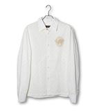 2024AW LOUIS VUITTON ルイヴィトン embroidery Monogram Sand L/S Shirt エンブロイダリー モノグラム 総柄 サンド L/S シャツ L WHITE ホワイト /●