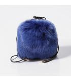 ラドロー LUDLOW LUDLOW ラドロー リアルフォックスファー 巾着 バッグ BLUE ブルー /◆☆