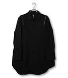 グラウンドワイ ヨウジヤマモト GroundY GroundY YOHJI YAMAMOTO グラウンドワイ ヨウジヤマモト Gaberdine Zipper Shirt ギャバジン ジッパーシャツ 3 BLACK ブラック GC-B05-001 /●