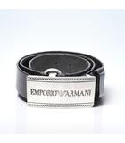 エンポリオアルマーニ EMPORIO ARMANI EMPORIO ARMANI エンポリオアルマーニ ロゴバックル レザー ベルト 100/46 BLACK ブラック /◆