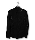 マインデニム MINEDENIM 2024SS 未使用品 MINEDENIM マインデニム Spangle Stripes Regular SH スパングル ストライプ レギュラーシャツ 1 BLACK ブラック 2403-5001-98-012 /●