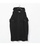 マルタンマルジェラ 1 Martin Margiela 1 Martin Margiela 1 マルタンマルジェラ 1 FRINGED DETAIL HOODY フリンジ フーディー パーカー ワンピース M BLACK ブラック S51GU0052 /●☆