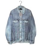 バレンシアガ BALENCIAGA 22AW BALENCIAGA バレンシアガ ALLOVER PRINT DENIM HEAVY JRSY トロンプルイユ 転写プリント デニムジャケット 1 BLUE ブルー 714044 TNVA4 /●