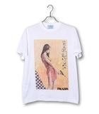プラダ PRADA 2017AW PRADA プラダ PRADA POSTER GIRL the 54th Street レトロ映画ポスター風 ポスターガール カットソー Tシャツ S WHITE ホワイト 35838R S162 /●