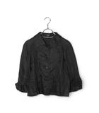 バーバリー ロンドン BURBERRY LONDON BURBERRY LONDON バーバリー ロンドン リネン ペプラム ショートジャケット 38 BLACK ブラック FCD36-532-09 /◆☆