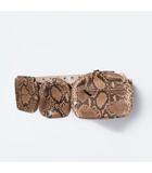 ヨーガンレール JURGEN LEHL JURGEN LEHL ヨーガンレール パイソン型押し 3連 ボディバッグ  ウエストバッグ ベルト BEIGE ベージュ /◆☆