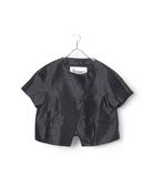 ヘルノ HERNO HERNO ヘルノ ノーカラー シャンタン 半袖 ジャケット 46 NAVY ネイビー GA0116D /◆☆