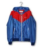 セリーヌ CELINE 2021SS CELINE セリーヌ Hedi Slimane エディスリマン期 バイカラー ジップアップ ナイロンジャケット 46 BLUE/RED ブルー レッド 2W343495M /●