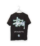 ステューシー STUSSY STUSSY ×  FACETASM ステューシー ファセッタズム TIEDYE LOGO TEE タイダイロゴ 半袖Tシャツ カットソー M BLACK ブラック /◆