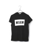 エムエスジーエム MSGM MSGM エムエスジーエム ロゴ プリント 半袖Tシャツ カットソー KIDS 14 BLACK ブラック MS026829 /◆☆