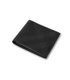 バーバリー BURBERRY BURBERRY バーバリー スモークドチェック キャンバス 二つ折り財布 BLACK ブラック /●