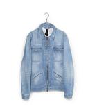 ダブルジェイケイ wjk 2025SS wjk ダブルジェイケイ denim jersey zip blouson ジャージー デニムジャケット ブルゾン L BLUE ブルー 2069 dj35f /◆