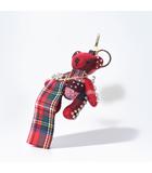 バーバリー BURBERRY BURBERRY バーバリー キルト&デコラティブピン付き トーマスベア チャーム チェック キーホルダー RED レッド /●☆